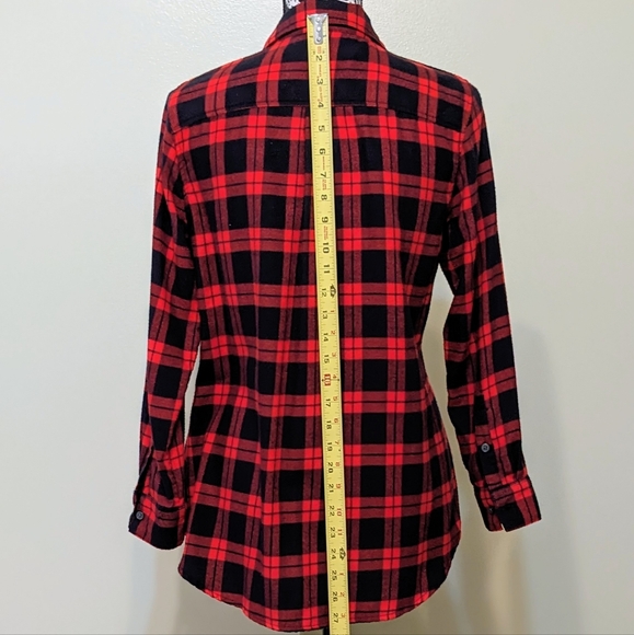 Banana Republic "Boyfriend Fit" Flannel Plaid Button Down Shirt Size MP - Picture 6 of 10